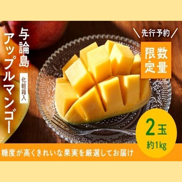 [数量限定]鹿児島 与論島アップルマンゴー特A秀品約1kg 2玉化粧箱入り[先行予約] | 果物 アップルマンゴー アーウイン マンゴー フルーツ ご当地 グルメ 人気 おすすめ 送料無料 与論 与論島 ヨロン 鹿児島県 九州