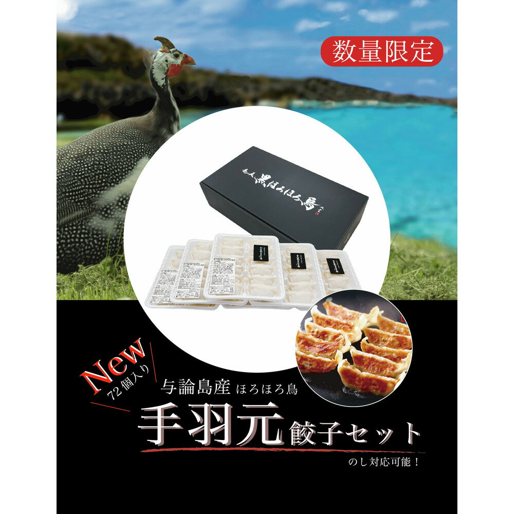 【ふるさと納税】与論島産 ほろほろ鳥の手羽元餃子セット(12個入り)×6pc