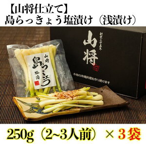 【ふるさと納税】【山将仕立】島らっきょう 塩漬(浅漬) 3袋セット | 食品 加工食品 人気 おすすめ 送料無料