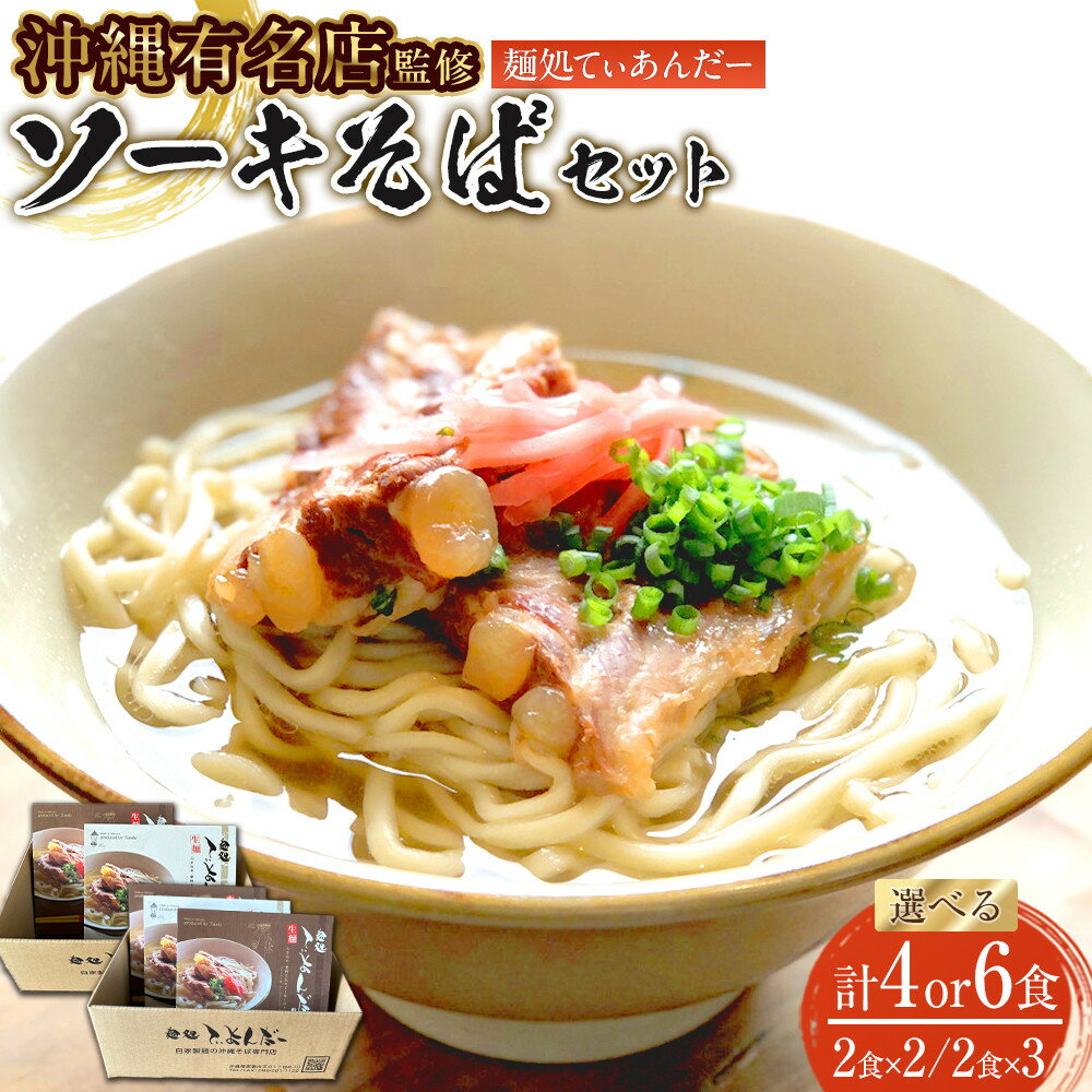 【ふるさと納税】【容量選べる】【4食/6食】【麺処てぃあんだー監修沖縄そば】ソーキそばセット | 沖縄 那覇市 麺類 沖縄そば ソーキそば 加工食品 人気