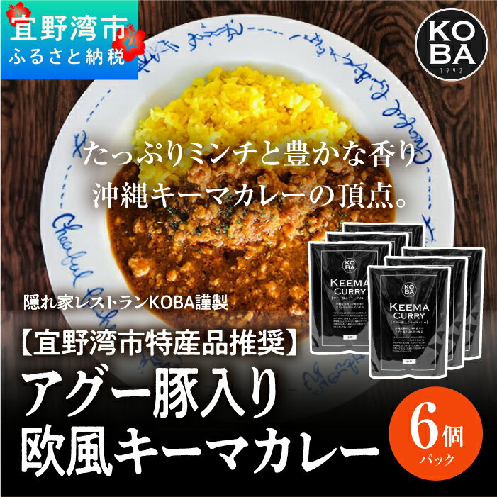 【宜野湾市特産品推奨】アグー豚入りキーマカレー 6パック入（隠れ家レストラン　KOBAがお届け）