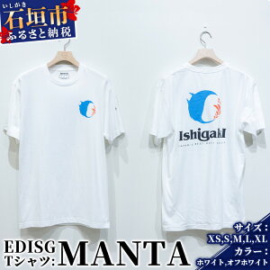 【ふるさと納税】EDISG Tシャツ Manta 【カラー：ホワイト】【サイズ：Lサイズ】KB-57-2