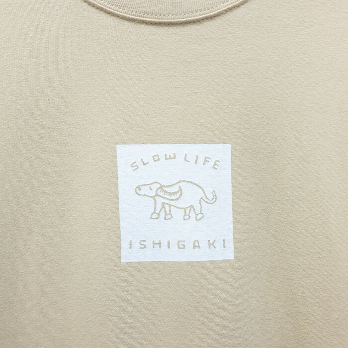 【ふるさと納税】オリジナルTシャツ slow life ishigaki tee【カラー:ナチュラルベージュ】【サイズ:XLサイズ】KB-141