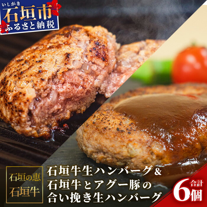 [産地直送]石垣牛生ハンバーグ&石垣牛とアグー豚の合い挽き生ハンバーグ[合計720g][日本最南端の黒毛和牛]KB-102