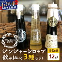 【ふるさと納税】 ジンジャーシロップ3本セット飲み比べ 12ケ月 定期便 HW-2 【定期便 沖縄県石垣市 沖縄 沖縄県 琉球 石垣 石垣島 送料無料 生姜 シ...