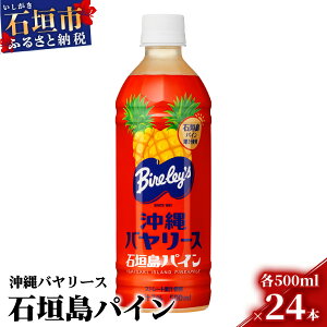【ふるさと納税】沖縄バヤリース 石垣島パイン 500ml×24本入 ジュース 飲料類 パイナップル果汁 保存料不使用 詰め合わせ セット 1ケース AO-3