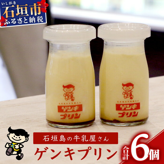 ゲンキプリン プレーン 6個 八重山ゲンキ乳業 お土産 観光 ゲンキくん ゲンキみるく 石垣島の牛乳屋さんのプリン OP-1 沖縄県 石垣市 送料無料