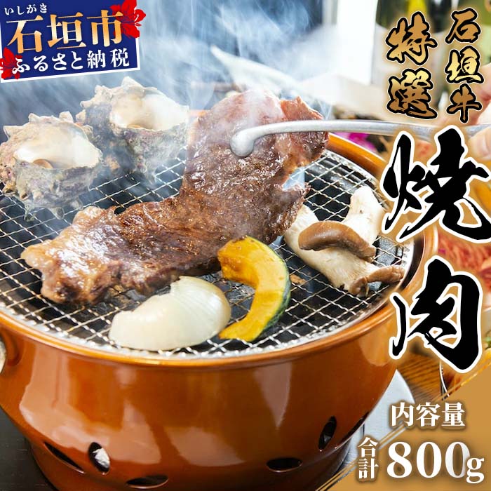 石垣牛特選焼肉 800g 冷凍 高級黒毛和牛自家配合飼料使用 一貫生産 国産 沖縄県石垣市 ブランド牛 牛肉 肉 送料無料 U-2