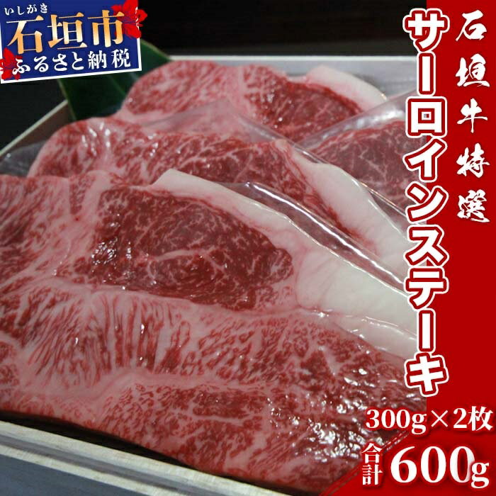 【ふるさと納税】石垣牛特選サーロインステーキ 600g(300g×2枚) 冷凍 高級黒毛和牛 自家配合飼料使用 一貫生産 国産 沖縄県石垣市 ブランド牛 牛肉 肉 送料無料 U-3