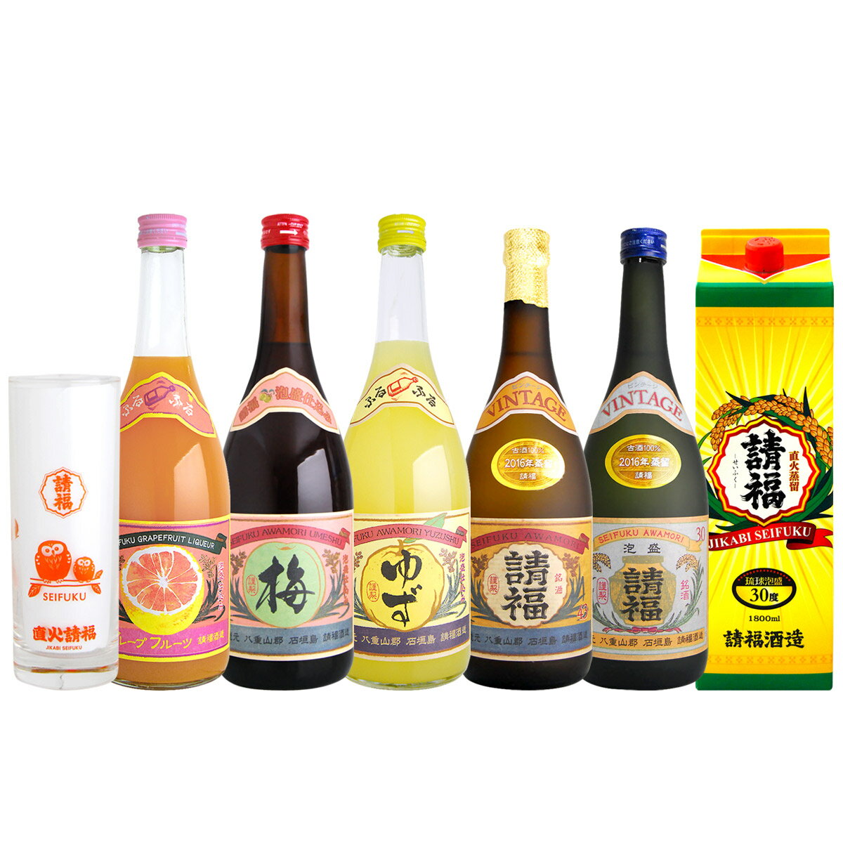 【ふるさと納税】請福酒造 厳選人気セット 計5400ml（1800ml×1本＋720ml×5本） リキュール 泡盛 酒類 酒 アルコール 贈答用 プレゼント 沖縄県石垣市 送料無料 AK-15