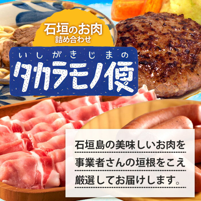 【ふるさと納税】【新感覚】石垣島の「お肉」詰め合わせ～タカラモノお肉便　SH-6　沖縄 石垣 石垣島 八重山諸島 お肉 秋 南国 詰め合わせ