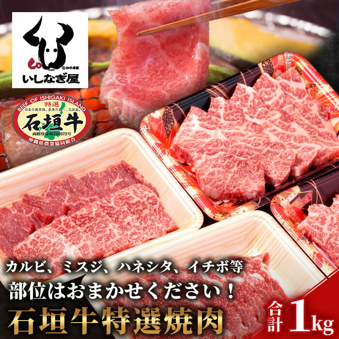 23位! 口コミ数「0件」評価「0」高級 黒毛和牛 石垣牛 特選 焼肉 セット 部位 おまかせ 計1kg ｜ ふるさと納税 和牛 黒毛和牛 石垣牛 国産 牛肉 ブランド牛 焼き･･･ 