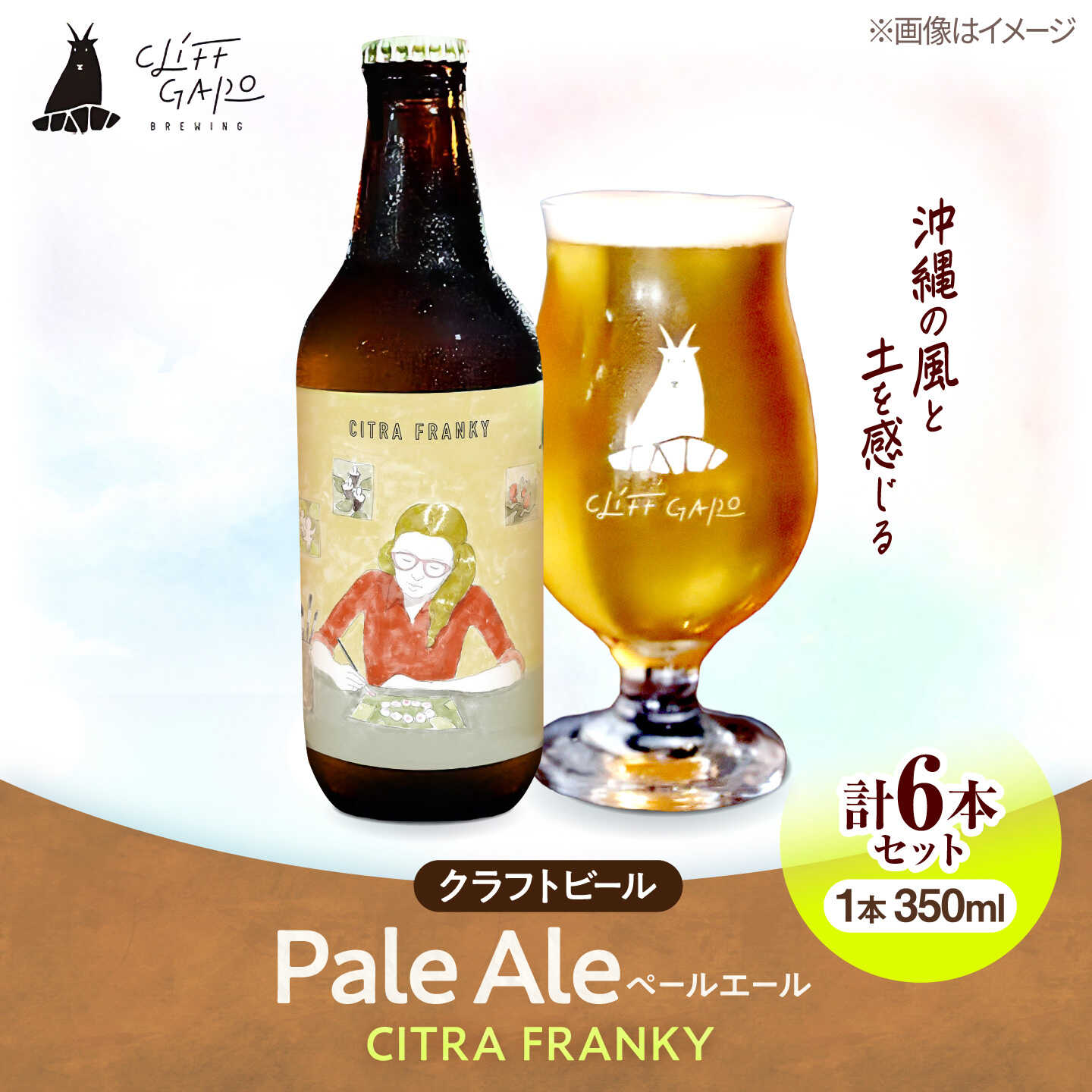 【ふるさと納税】【CLIFF BEER】CITRA FRANKY (ペールエール) 6本入り ビール クラフトビール 350ml 飲み比べ ギフト 沖縄市 / 株式会社クリフクラフト[BCDS002]