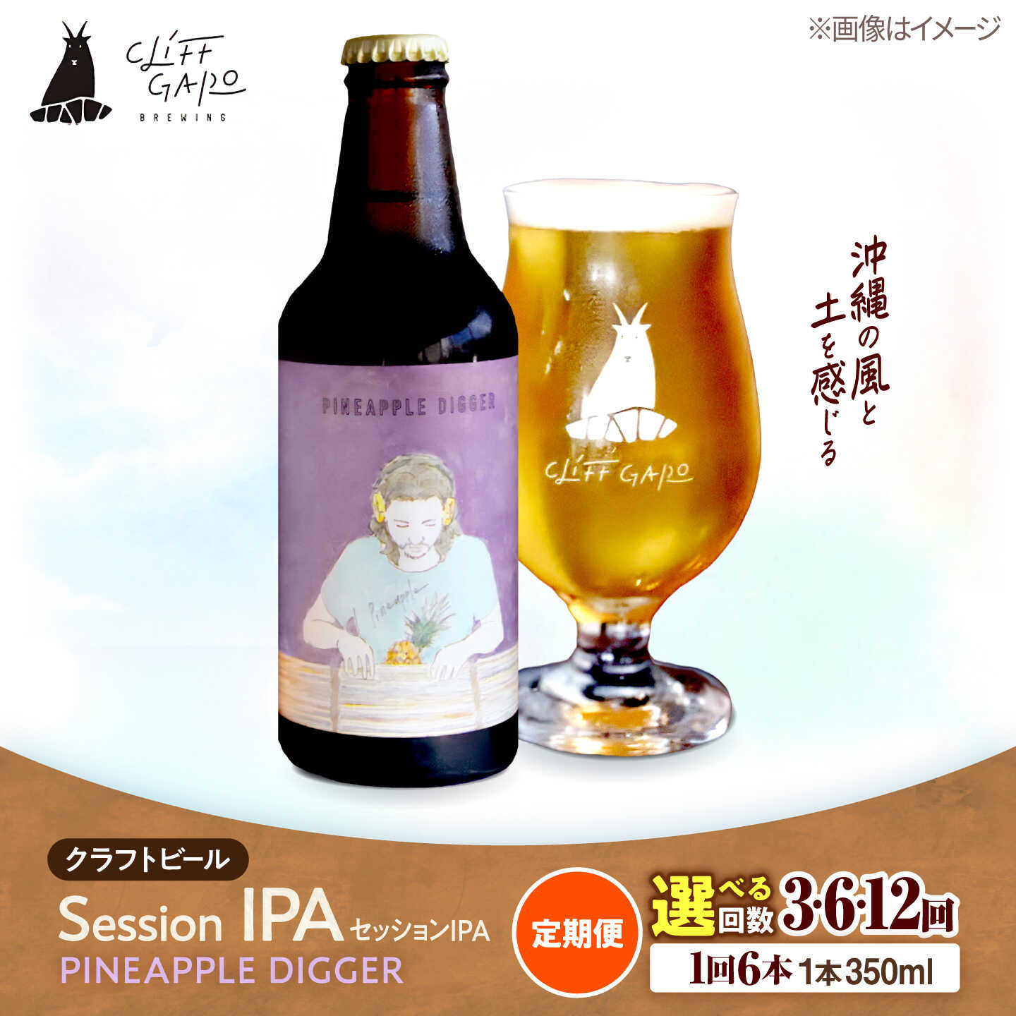 【ふるさと納税】CLIFF BEER- PINEAPPLE DIGGER (セッションIPA) 6本入り ビール クラフトビール 350ml 飲み比べ ギフト 沖縄市 / 株式会社クリフクラフト[BCDS018]