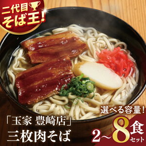 【ふるさと納税】【選べる内容量】≪ 三枚肉そば 2~8食セット ≫ 玉家 豊崎店 沖縄そば 生麺 そば だし 麺 麺類 沖縄 沖縄グルメ 郷土料理 琉球 沖縄料理 お取り寄せ かつお 豚骨 三枚肉 豊見城市 人気 送料無料