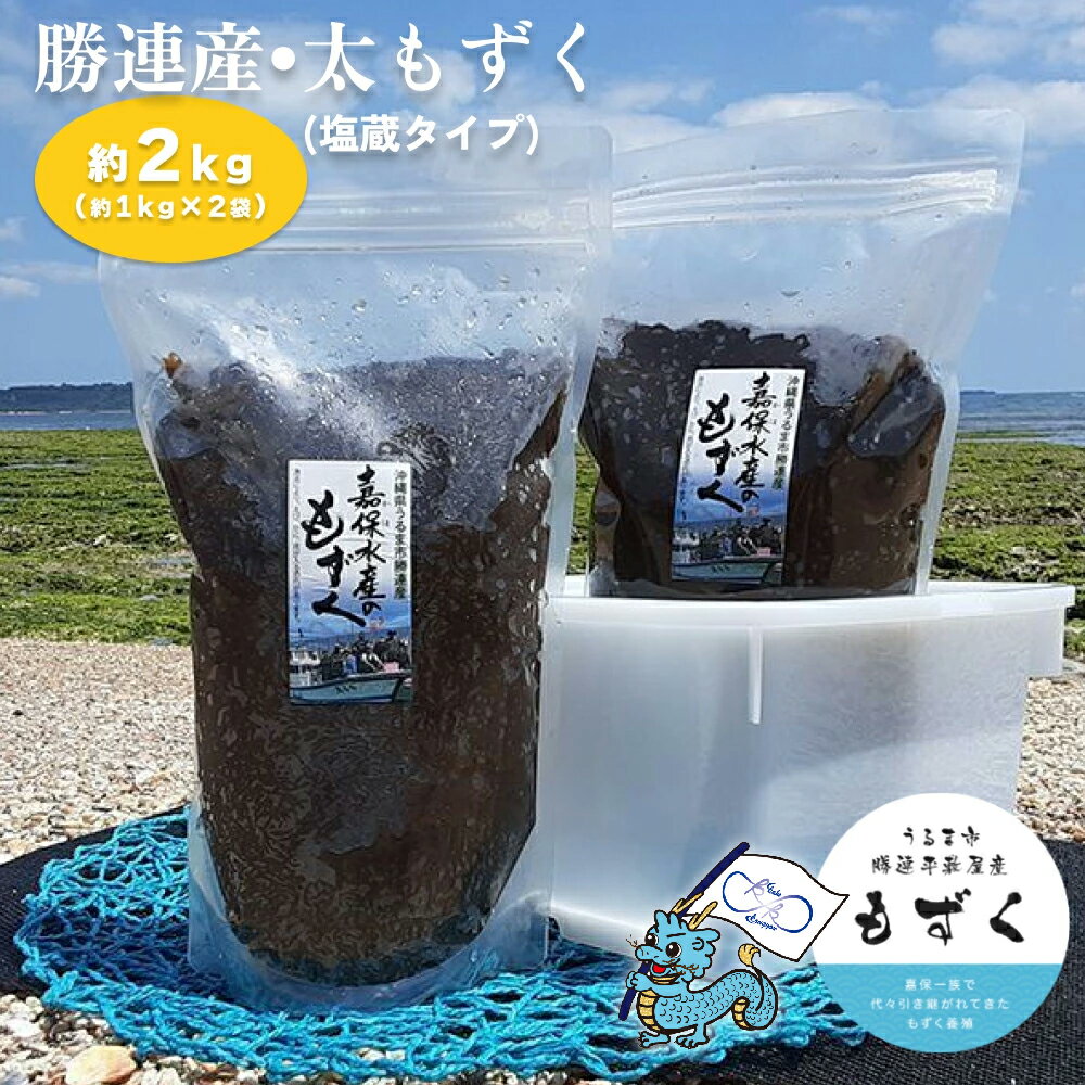 【ふるさと納税】勝連産・太もずく（塩蔵タイプ）　約1kg× 2袋（約2kg）【嘉保水産】　勝連産　太もずく　塩蔵タイプ　2kg　沖縄　うるま市　海の幸