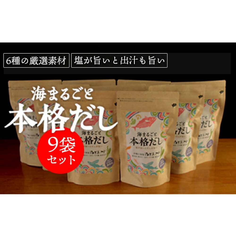 2位! 口コミ数「0件」評価「0」【海まるごと本格だし】×9袋　沖縄の海塩ぬちまーすと極み素材　出汁汁　鰹出汁　昆布出汁　ぬちまーす　海塩　沖縄　うるま市