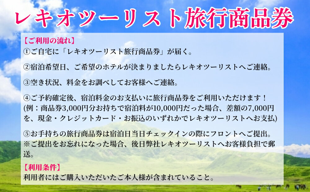 【ふるさと納税】【うるま市に泊まろう！】レキオツーリスト旅行商品券　3.000円分その2