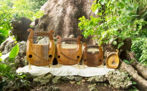 【ふるさと納税】沖縄竪琴 てるる41弦（木製ケース・調弦器付）