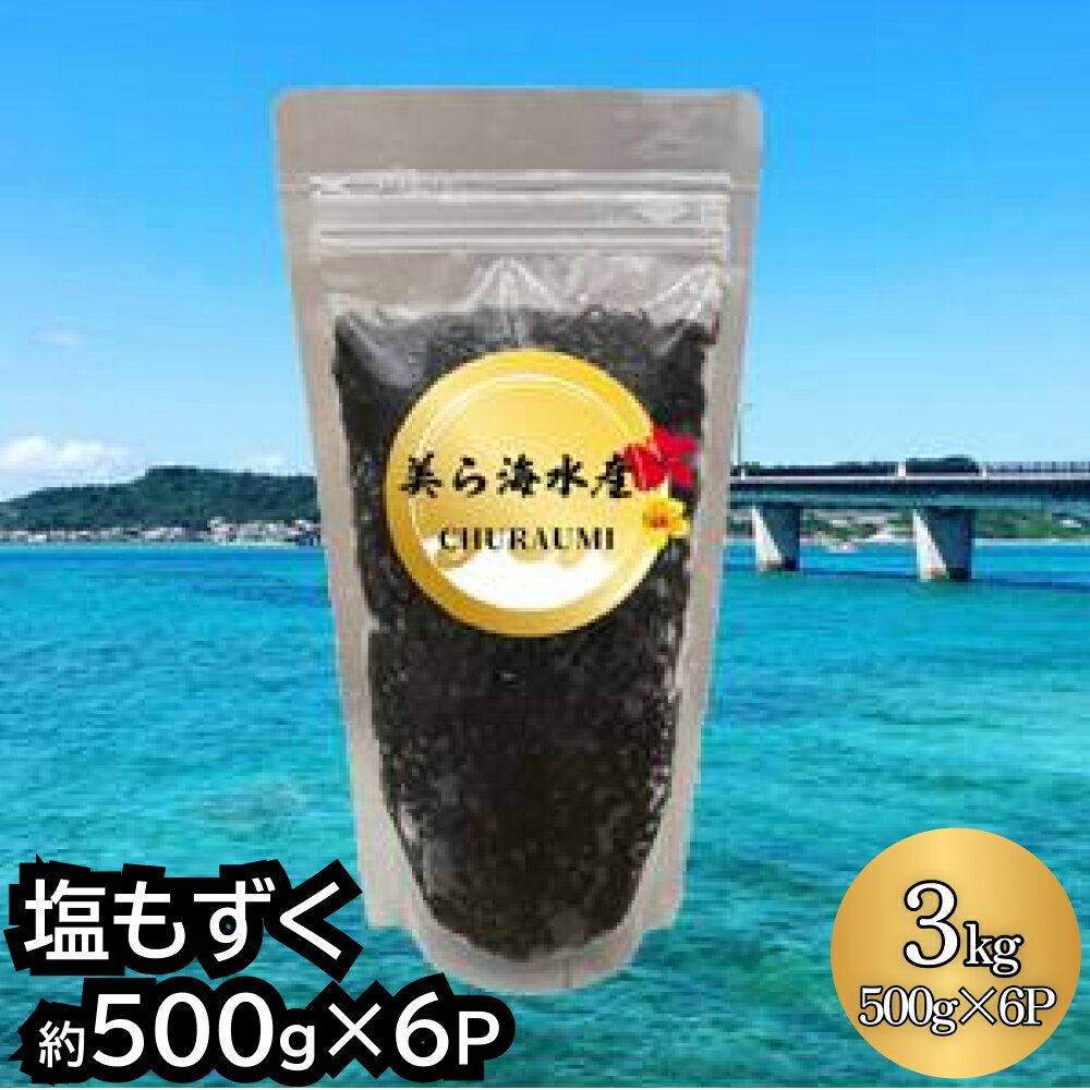 【美ら海水産】塩もずく（約500g×6パック入り）　もずく スヌイ 海藻 低カロリー 酢の物 汁物 漬物 サラダ