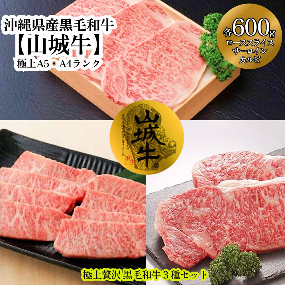 A5・A4　沖縄県産黒毛和牛《山城牛》贅沢3種セット（各600g）