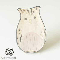 [沖縄のかわいい器]土の種のミミズク皿 ももいろ