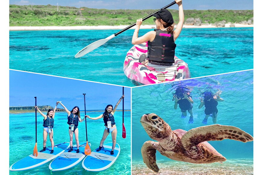 二大定番アクティビティ半日凝縮セットプラン　南国 宮古島 離島 海遊び ウミガメ マリンスポーツ アクティビティ