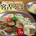 【ふるさと納税】宮古そばゆで麺5食セット　濃縮スープ | 蕎麦 麺 麺類 濃縮スープ グルメ セット 詰め合わせ ギフト プレゼント 土産 ..