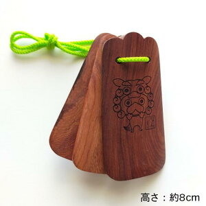 【ふるさと納税】なんじぃ三板ミニ（沖縄版カスタネット）シーサー柄 | 楽器 打楽器 三線 民謡 おみやげ 沖縄 琉球