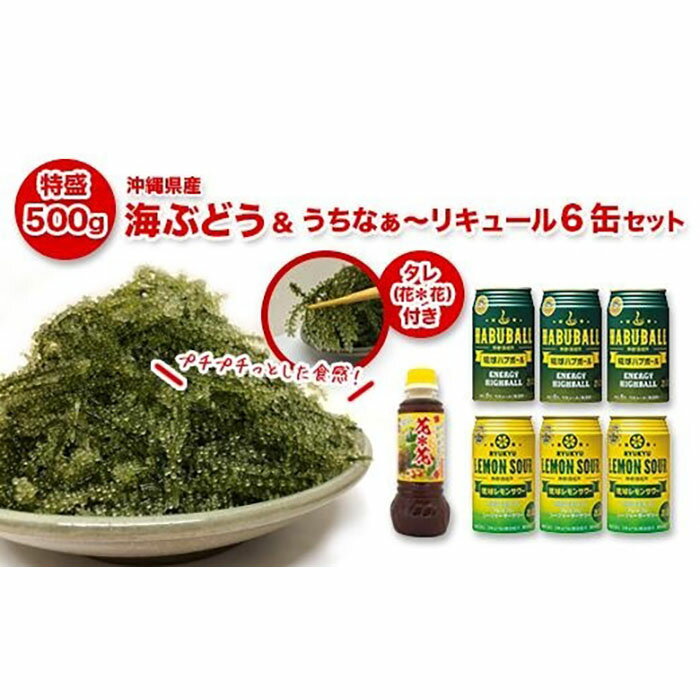 【ふるさと納税】海ぶどう500g&リキュール6缶セット | 沖縄 沖縄県 南城市 ご当地 お取り寄せ お土産 沖縄お土産 沖縄土産 ふるさと 納税 支援 海ぶどう ドレッシング レモンサワー ハブボール 取り寄せ ご当地土産 ご当地おみやげ 特産品 おすすめ