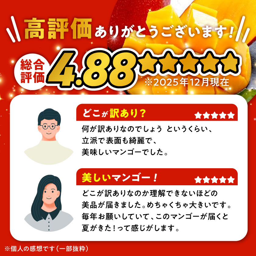 【2027年発送】燦々マンゴー 1.5kg/2.4kgの写真