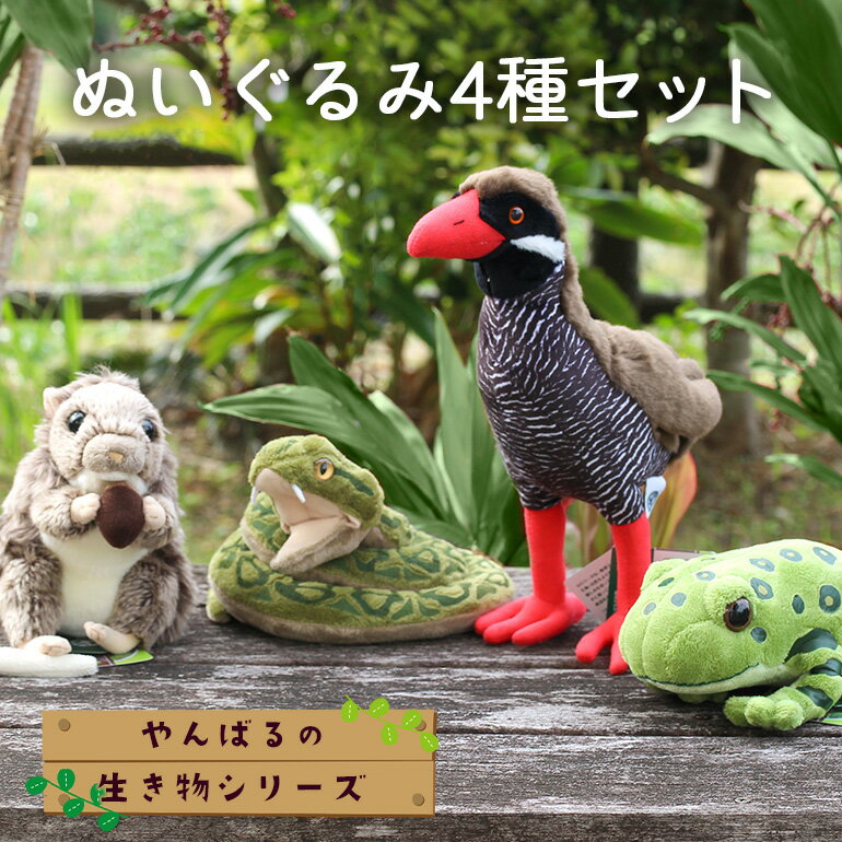 ぬいぐるみ4種セット[天然記念物/日本固有種]〜やんばるの生き物シリーズ〜