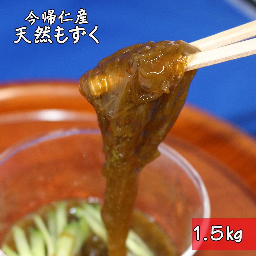 【ふるさと納税】潜り漁師の店あみす屋の今帰仁産 採れたて 天然もずく1.5kg