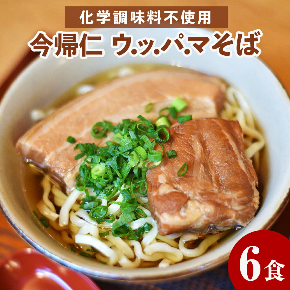 【ふるさと納税】今帰仁 ウ.ッ.パ.マそば(沖縄そば） 6食入り　化学調味料不使用