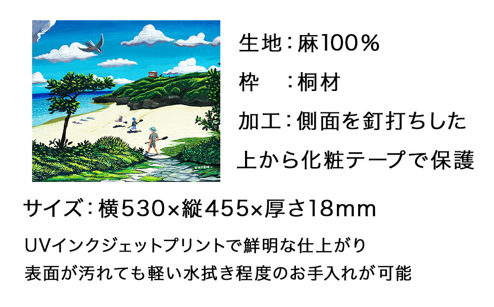 【ふるさと納税】絵描き・運天肇 複製キャンバス「佐田浜SUP」 F10 絵画