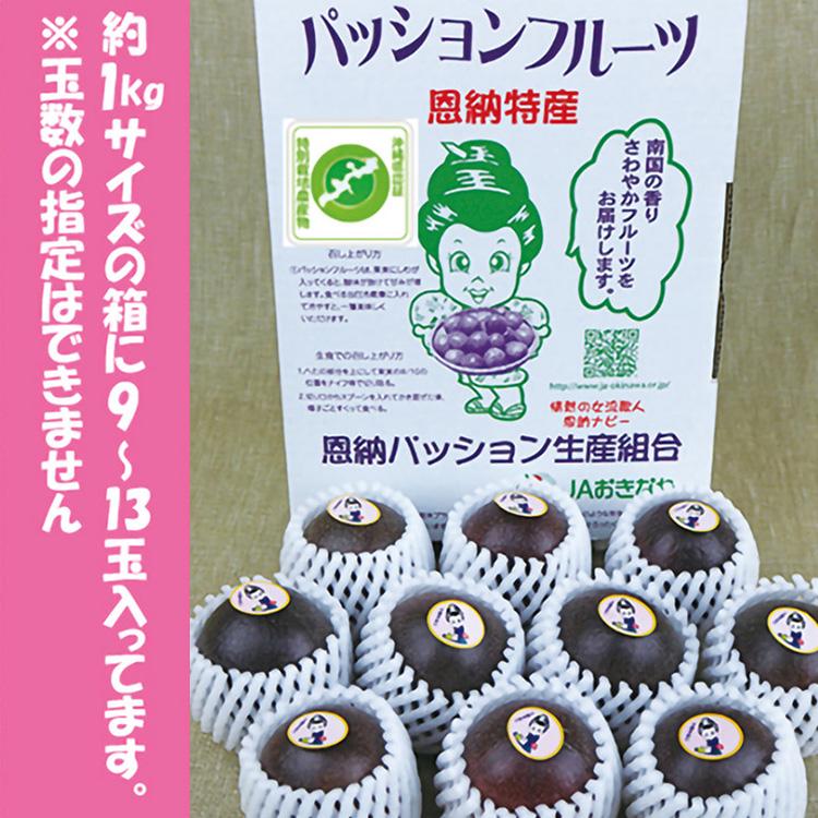 【ふるさと納税】パッションフルーツ 恩納村産 1ケース（約1kg_9玉～13玉入り）【2024年3月～発送予定】