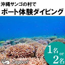 【ふるさと納税】チケット ボート体験 ダイビング「1名様～2名様」沖縄サンゴの村【恩納村ラグーン】 | 券 チケット ダイビング 体験 ..