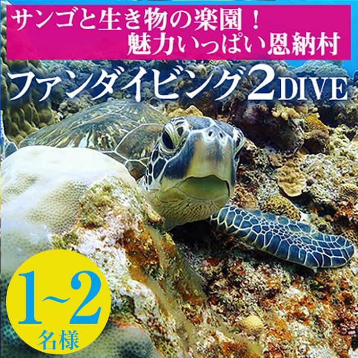 サンゴと生き物の楽園!魅力いっぱい恩納村ファンダイビング(2DIVE)1名様〜2名様