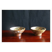 【ふるさと納税】【伝統工芸】陶器工房ふじ3寸鉢の魚紋の重ね焼2枚セット