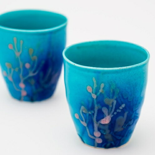 35位! 口コミ数「0件」評価「0」【datta.沖縄南の島陶芸工房】珊瑚タンブラー（ 瑠璃紺・ペアセット）
