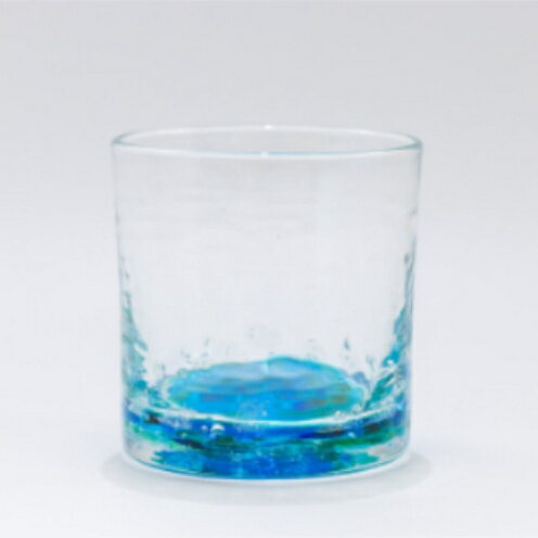 [RYUKYU GLASS WORKS 海風]オキナワオーシャン ロック(レギュラー) 〇 沖縄 読谷村 夏 琉球ガラス GALA青い海 ガラス工房 東シナ海 青い空 ブルー うちなーすぐりむん 伝統工芸品 地場産品 人気商品 プレゼントに サイズ違い有 お祝いに 爽やか 涼し気