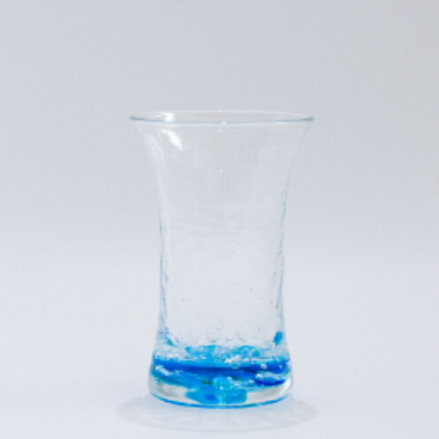 [RYUKYU GLASS WORKS 海風]オキナワオーシャン ビアグラス(広口) 琉球ガラス 読谷村 コップ 夏 ブルー クリア 沖縄 ガラス工房 コバルト うちなーすぐりむん 清涼感 地場産品 手作り 人気商品 プレゼントに 涼しさ演出 ギフトに オススメ 伝統工芸品