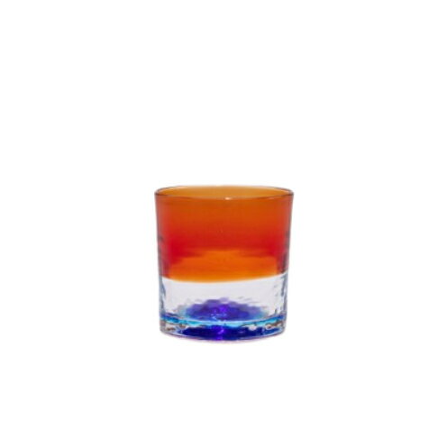 [RYUKYU GLASS WORKS 海風]残波の夕日ロックグラス(青)
