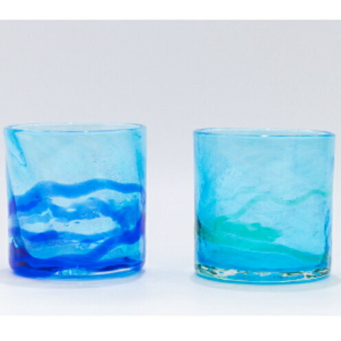 [RYUKYU GLASS WORKS 海風]seaモールロックグラス(2色セット)
