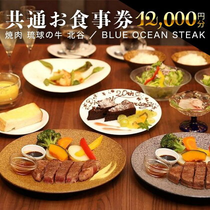 【焼肉琉球の牛・BLUE OCEAN STEAK】12,000円共通お食事券 | チケット 特別 記念日 食事券 券 人気 おすすめ 送料無料 沖縄 沖縄県 北谷町 北谷