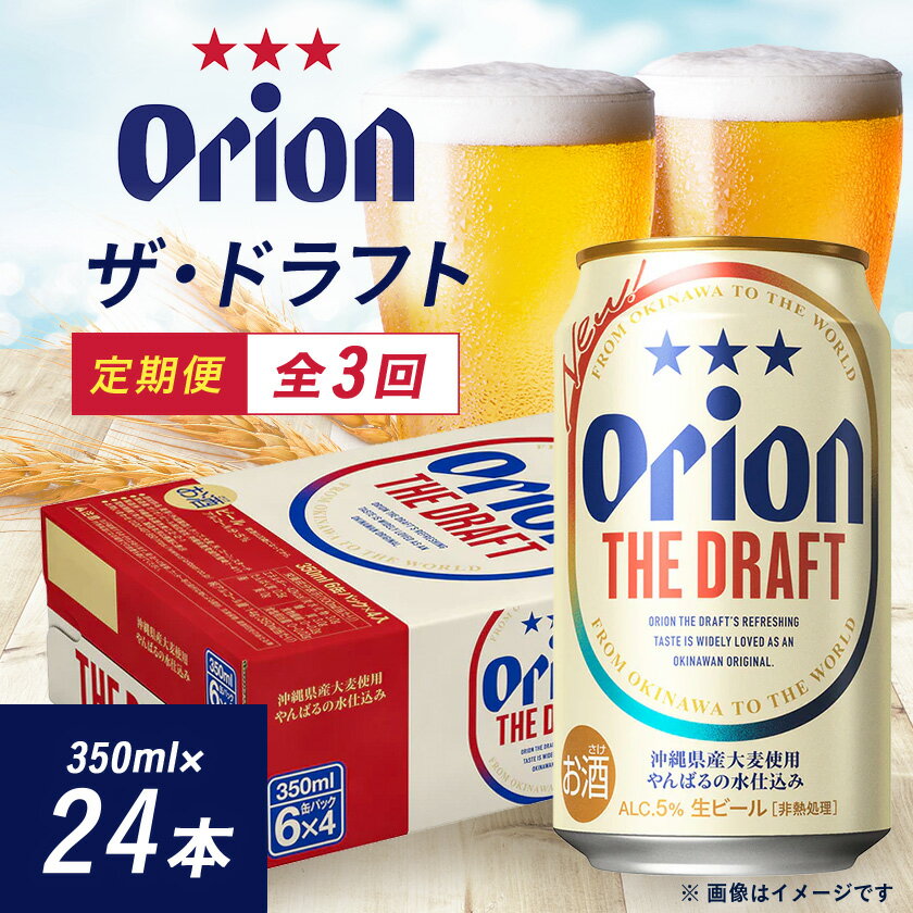 【ふるさと納税】【毎月定期便】オリオンビール ザ・ドラフト(350ml×24缶)全3回【4058703】