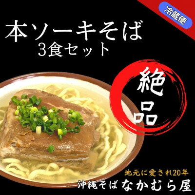 【ふるさと納税】本ソーキそば(細麺・3食セット)沖縄そば【配送不可地域:離島】【1470995】