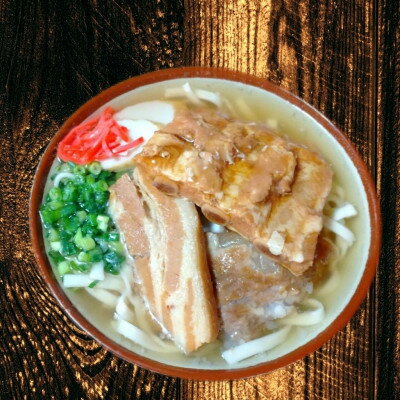 【ふるさと納税】ボリューム満点のミックスそば大盛り2食セット(細麺・本ソーキ&軟骨ソーキ&三枚肉付き)沖縄そば【配送不可地域：離島】【1472207】