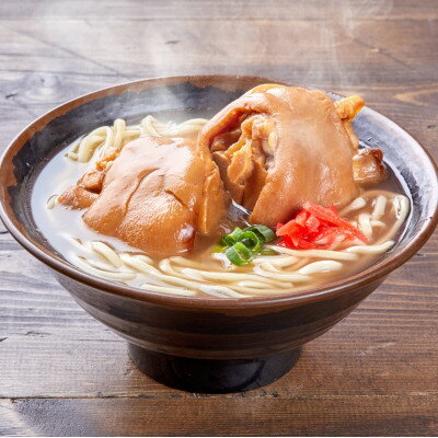 【ふるさと納税】てびちそば(4食)生麺タイプ 特製スープ付き|沖縄そば【宮良そば】/与那原町【配送不可..