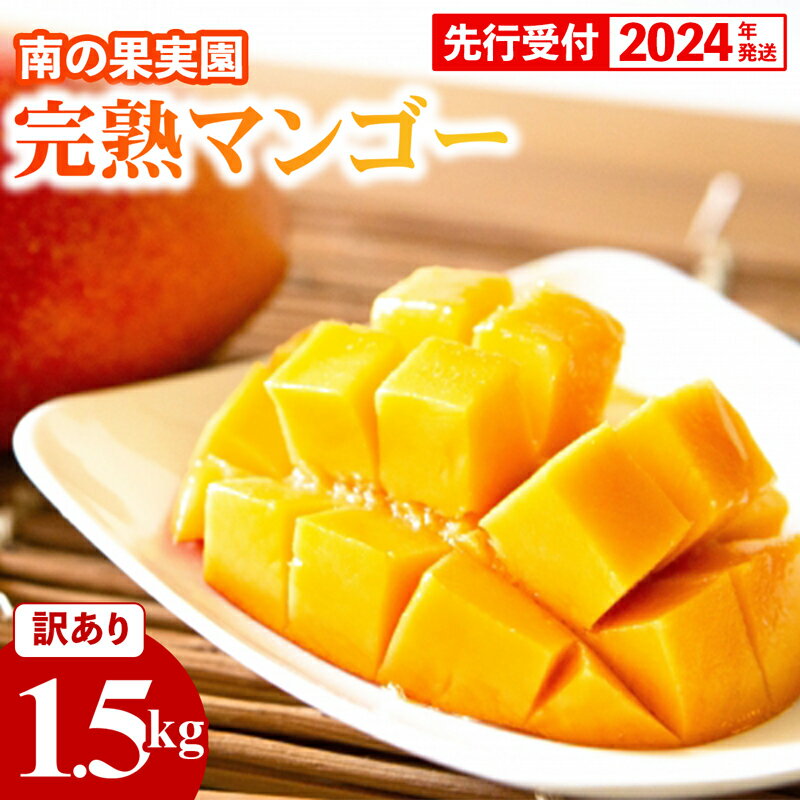 【ふるさと納税】【先行受付】【2024年発送】南の果実園 完熟マンゴー 訳あり品1.5kg（3～6玉）のサムネイル